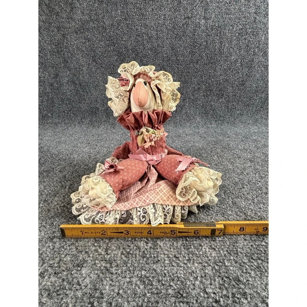 Vintage 1980's Goose  Toilet Paper Roll Cover Hand Made Dusty Pink Cottagecore